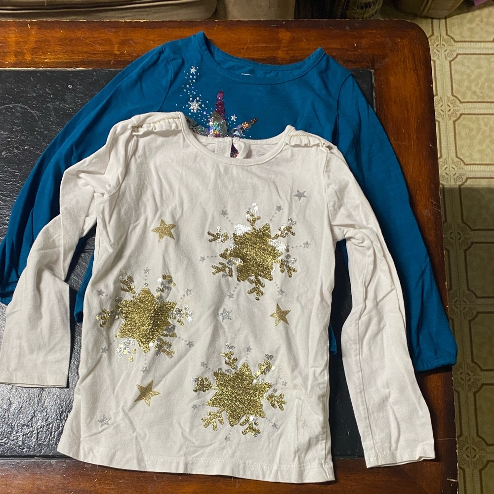 2 girls size 6 sparkles long sleeves